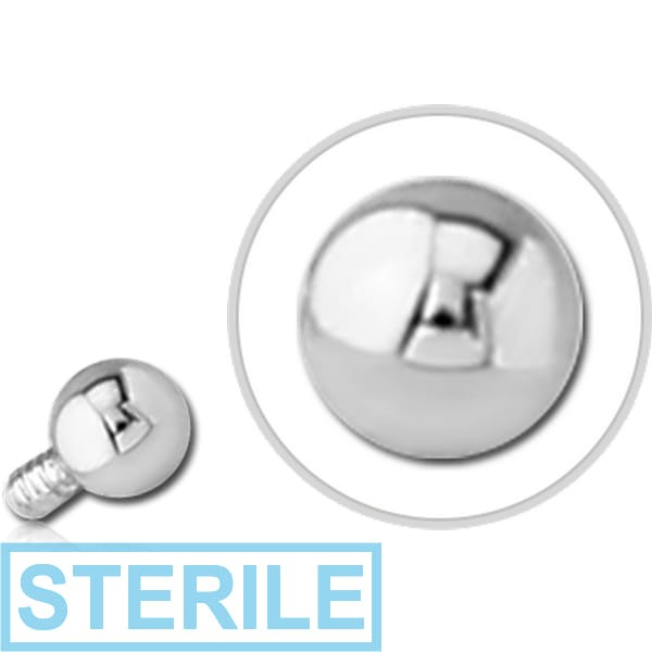 STERILE 14K WHITE GOLD ATTACHMENT FOR 1.2MM INTERNALLY THREADED PINS