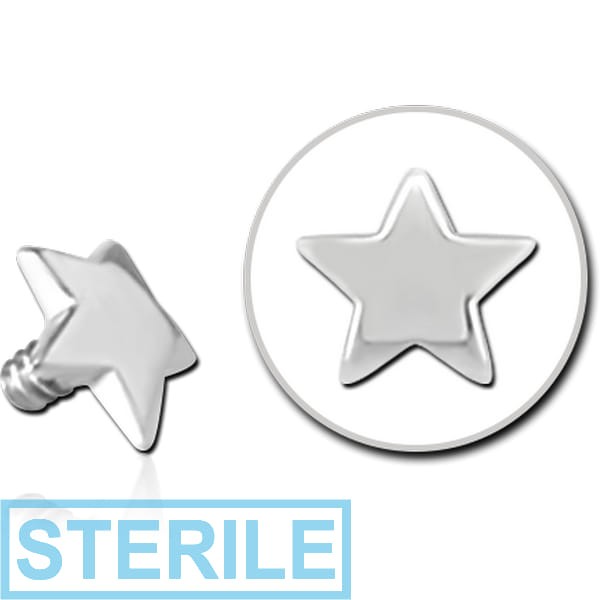 STERILE 14K WHITE GOLD ATTACHMENT FOR 1.2MM INTERNALLY THREADED PINS