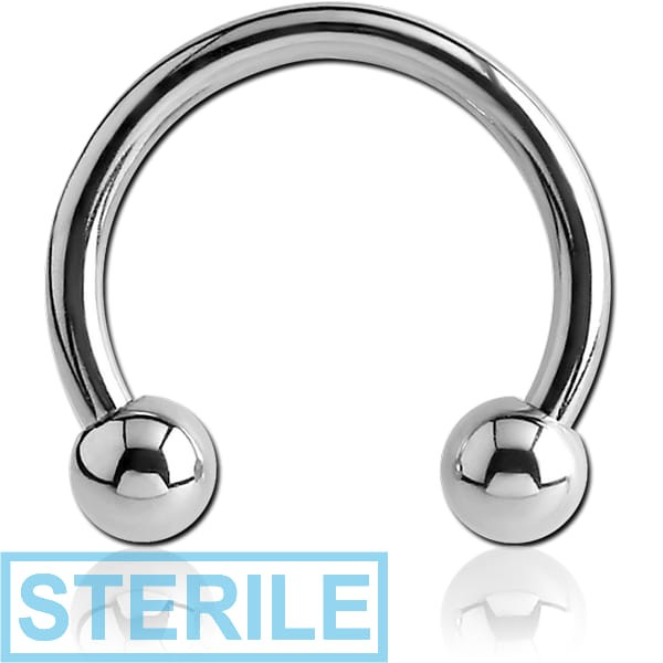 STERILE 14K WHITE GOLD MICRO CIRCULAR BARBELL