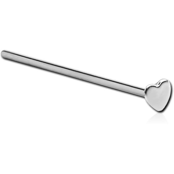 STERILE 14K WHITE GOLD STRAIGHT STAR NOSE STUD