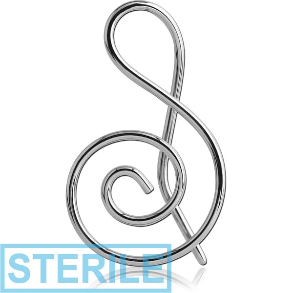 STERILE SURGICAL STEEL FISH HOOK-MUSIC NOTE-RIGHT