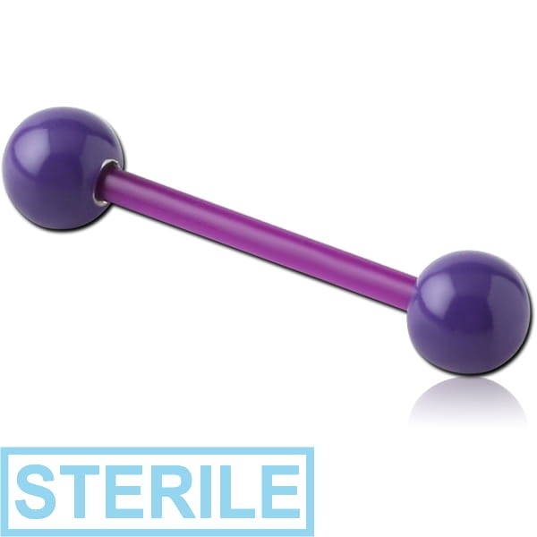 STERILE BIOFLEX BARBELL WITH SURGICAL STEEL ENAMEL BALLS