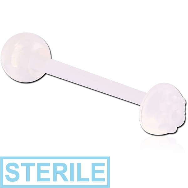 STERILE BIOFLEX PLEASURE DOME ENDED BARBELL WITH PUSH FIT BALL