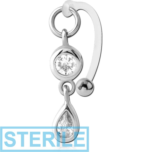 STERILE BIOFLEX VERTICAL HOOD BANANAS WITH SURGICAL STEEL CHARMS - CAN BE CUT TO SIZE