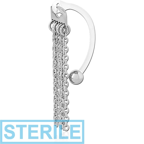 STERILE BIOFLEX VERTICAL HOOD BANANAS WITH SURGICAL STEEL CHARMS