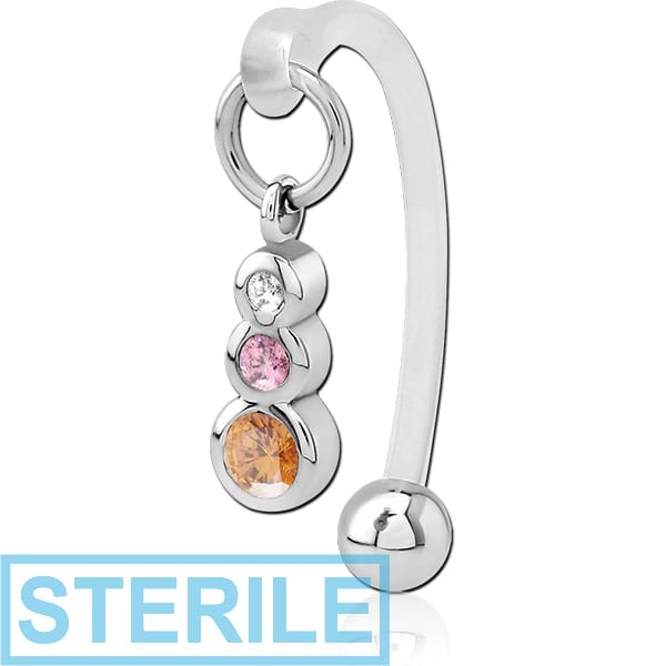 STERILE BIOFLEX VERTICAL HOOD BANANAS WITH SURGICAL STEEL CHARMS