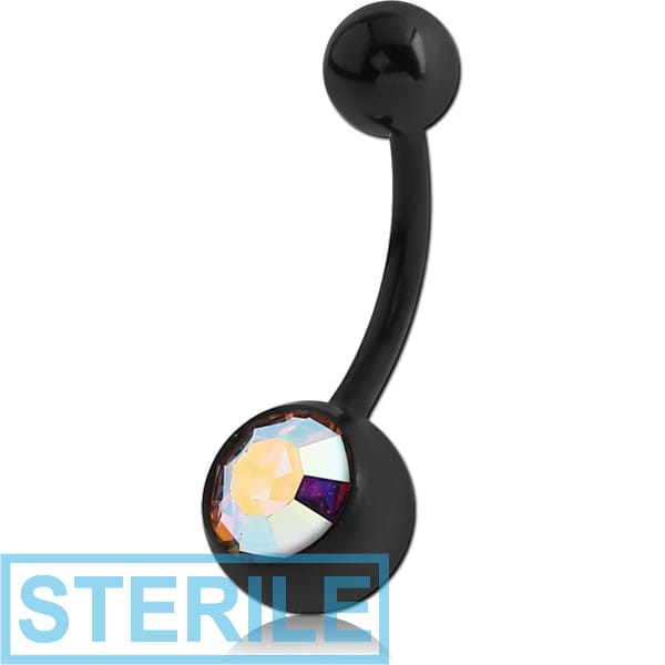 STERILE BIOFLEX HIGH END CRYSTAL JEWELLED NAVEL BANANA WITH UV ACRYLIC BALL