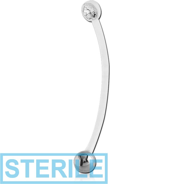 STERILE BIOFLEX SIDE JEWELLED CURVED MICRO BARBELL WITH STEEL BALL