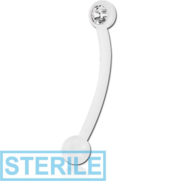 STERILE BIOFLEX SIDE JEWELLED CURVED MICRO BARBELL WITH PUSH FIT BALL