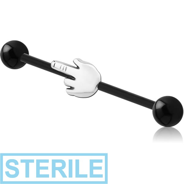 STERILE BIOFLEX INDUSTRIAL BARBELL ADJUSTABLE SLIDING CHARM WITH UV ACRYLIC BALLS