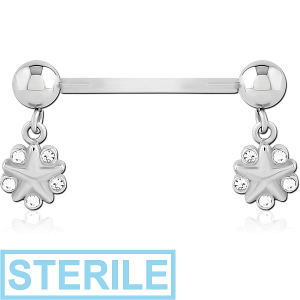 STERILE BIOFLEX PUSH FIT JEWELLED NIPPLE BARBELL