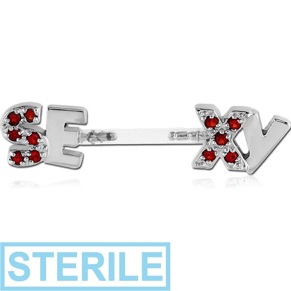 STERILE BIOFLEX PUSH FIT JEWELLED NIPPLE BARBELL - SE XY