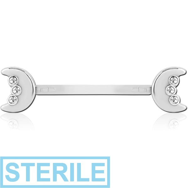 STERILE BIOFLEX PUSH FIT JEWELLED NIPPLE BARBELL