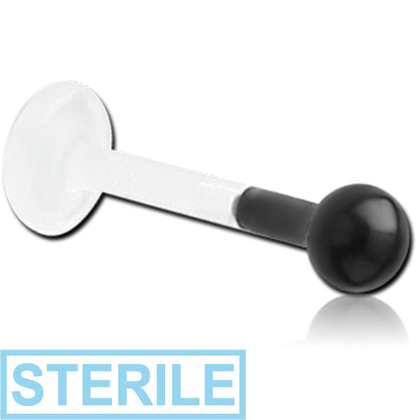 STERILE BIOFLEX INTERNAL LABRET WITH BLACK PVD BALL