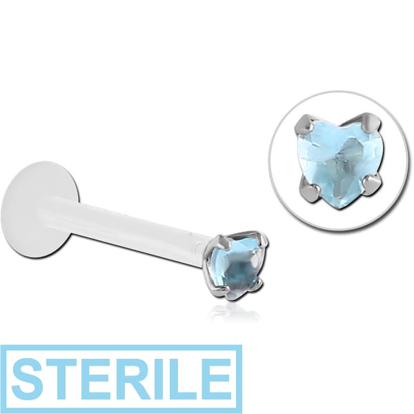 STERILE BIOFLEX INTERNAL LABRET WITH JEWELLED SURGICAL STEEL ATTACHMENT