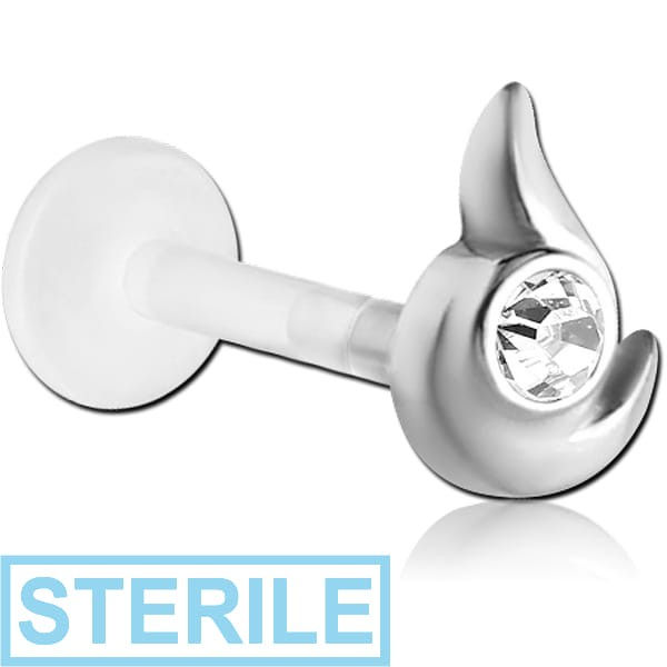 STERILE BIOFLEX INTERNAL LABRET WITH JEWELLED SURGICAL STEEL ATTACHMENT