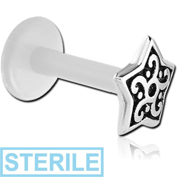 STERILE BIOFLEX INTERNAL LABRET WITH SURGICAL STEEL ATTACHMENT - STAR