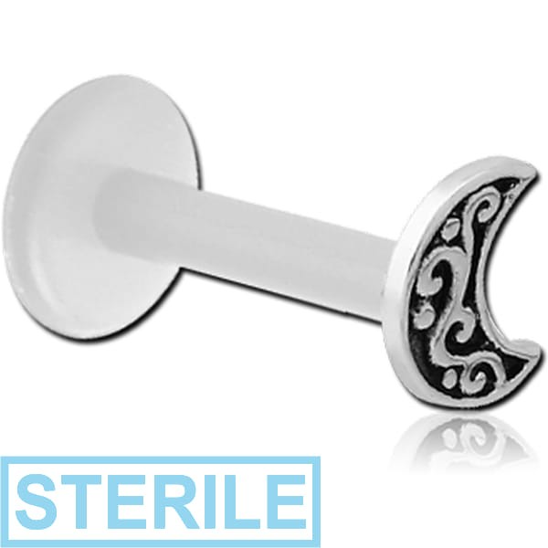 STERILE BIOFLEX INTERNAL LABRET WITH SURGICAL STEEL ATTACHMENT - CRESCENT