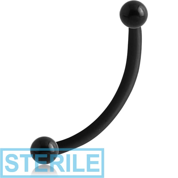 STERILE BIOFLEX INTERNAL CURVED MICRO BARBELL WITH INTERNALLY THREADED BLACKLINE SURGICAL STEEL BALLS