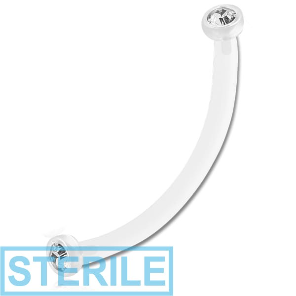 STERILE BIOFLEX INTERNAL CURVED MICRO BARBELL WITH BIOFLEX JEWELLED PUSH FIT DISCS