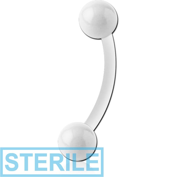 STERILE BIOFLEX CURVED MICRO BARBELL WITH ENAMEL COATED STEEL BALLS