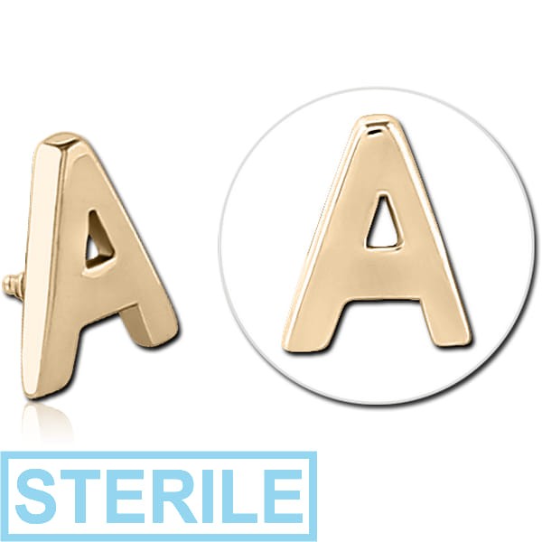 STERILE ZIRCON GOLD PVD COATED SURGICAL STEEL ATTACHMENT FOR 1.6MM INTERNALLY THREADED PINS - A