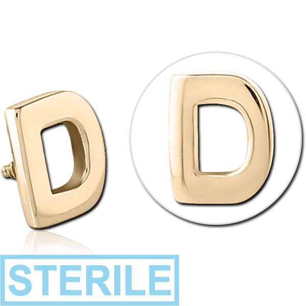 STERILE ZIRCON GOLD PVD COATED SURGICAL STEEL ATTACHMENT FOR 1.6MM INTERNALLY THREADED PINS - D