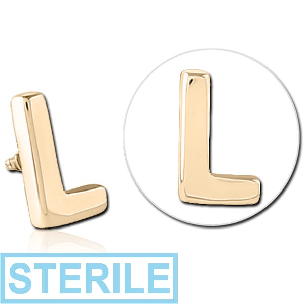 STERILE ZIRCON GOLD PVD COATED SURGICAL STEEL ATTACHMENT FOR 1.6MM INTERNALLY THREADED PINS - L