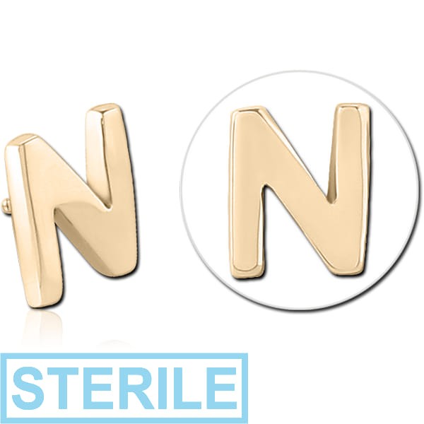 STERILE ZIRCON GOLD PVD COATED SURGICAL STEEL ATTACHMENT FOR 1.6MM INTERNALLY THREADED PINS - N