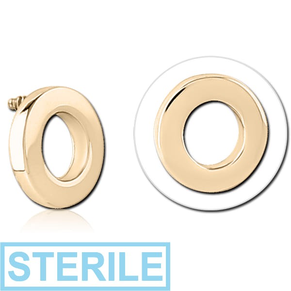 STERILE ZIRCON GOLD PVD COATED SURGICAL STEEL ATTACHMENT FOR 1.6MM INTERNALLY THREADED PINS - O