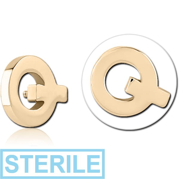 STERILE ZIRCON GOLD PVD COATED SURGICAL STEEL ATTACHMENT FOR 1.6MM INTERNALLY THREADED PINS - Q