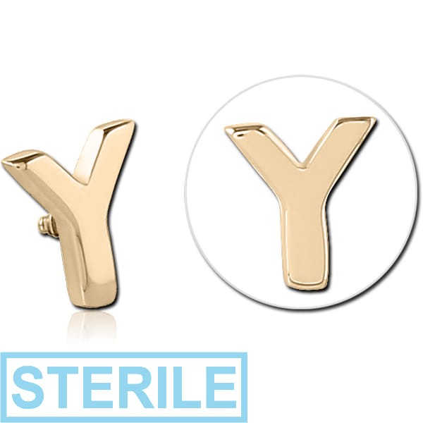 STERILE ZIRCON GOLD PVD COATED SURGICAL STEEL ATTACHMENT FOR 1.6MM INTERNALLY THREADED PINS - Y