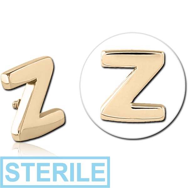 STERILE ZIRCON GOLD PVD COATED SURGICAL STEEL ATTACHMENT FOR 1.6MM INTERNALLY THREADED PINS - Z