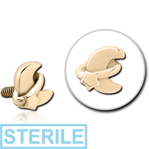 STERILE ZIRCON GOLD PVD COATED SURGICAL STEEL MICRO ATTACHMENT FOR 1.2MM INTERNALLY THREADED PINS - ANNULAR ECLIPSE AND STAR