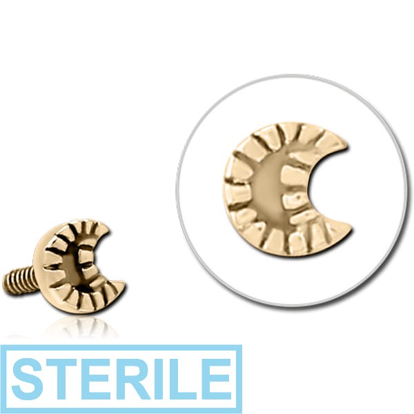 STERILE ZIRCON GOLD PVD COATED SURGICAL STEEL MICRO ATTACHMENT FOR 1.2MM INTERNALLY THREADED PINS - CRESCENT