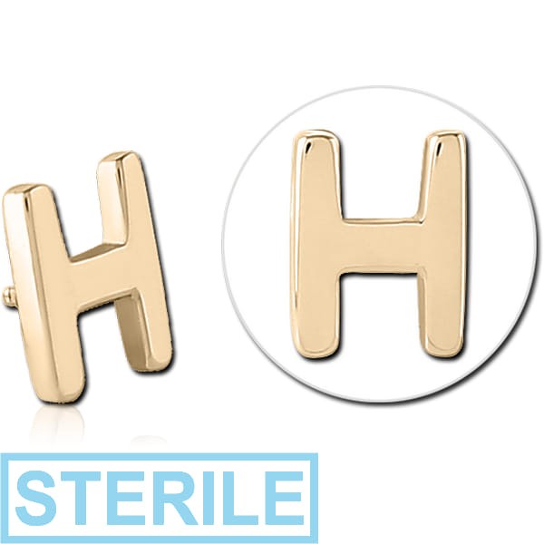 STERILE ZIROCN GOLD PVD COATED SURGICAL STEEL MICRO ATTACHMENT FOR 1.2MM INTERNALLY THREADED PINS - H