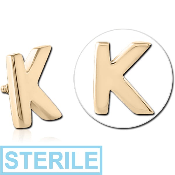 STERILE ZIROCN GOLD PVD COATED SURGICAL STEEL MICRO ATTACHMENT FOR 1.2MM INTERNALLY THREADED PINS - K