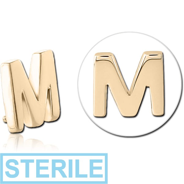 STERILE ZIROCN GOLD PVD COATED SURGICAL STEEL MICRO ATTACHMENT FOR 1.2MM INTERNALLY THREADED PINS - M