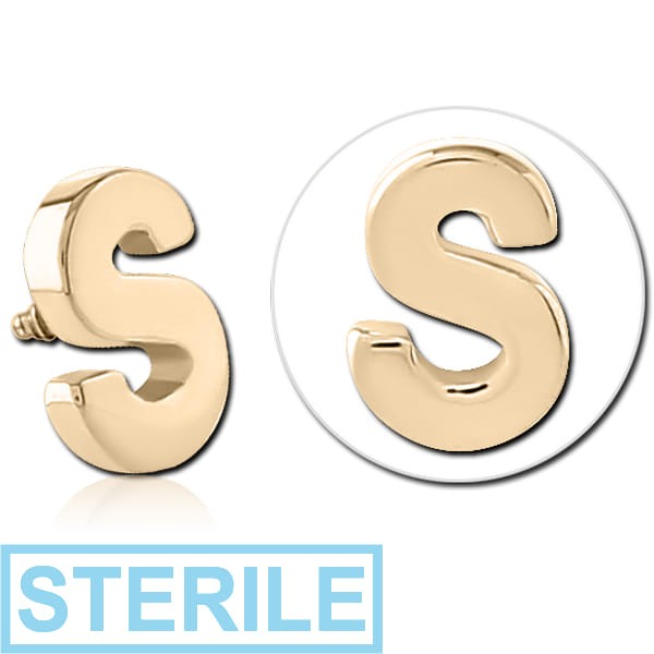 STERILE ZIROCN GOLD PVD COATED SURGICAL STEEL MICRO ATTACHMENT FOR 1.2MM INTERNALLY THREADED PINS - S