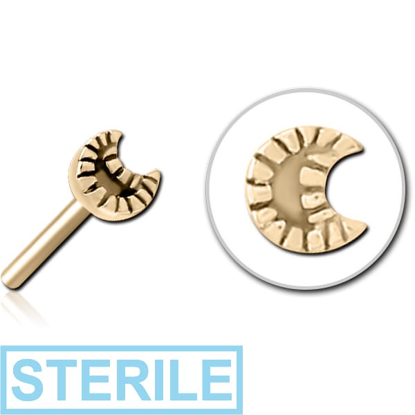 STERILE ZIRCON GOLD PVD COATED SURGICAL STEEL THREADLESS ATTACHMENT - CRESCENT