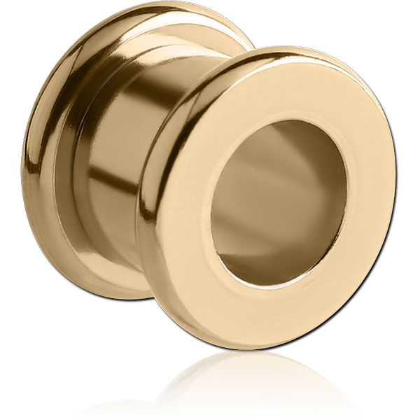 ZIRCON GOLD PVD COATED STAINLESS STEEL ROUND-EDGE THREADED TUNNEL