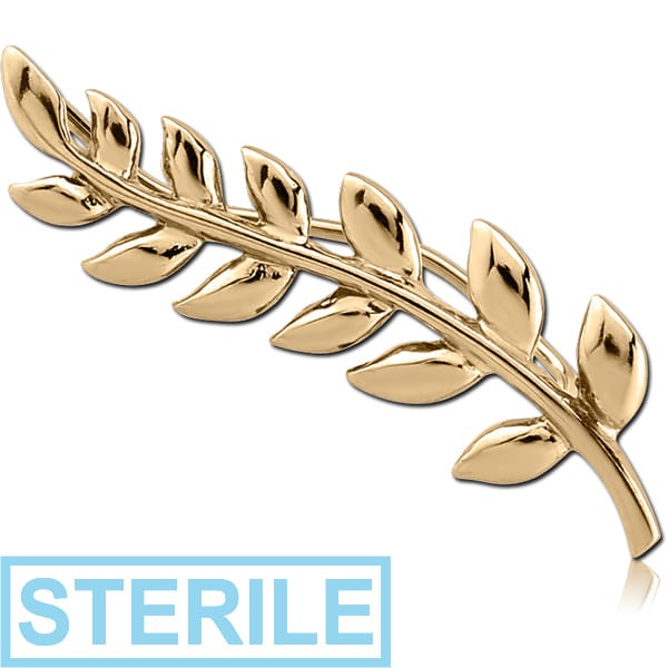 STERILE ZIRCON GOLD PVD COATED SURGICAL STEEL EAR VINE - RIGHT