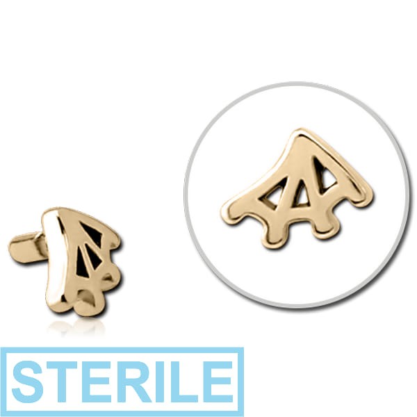 STERILE ZIRCON GOLD PVD COATED SURGICAL STEEL PUSH FIT ATTACHMENT FOR BIOFLEX INTERNAL LABRET - WEB