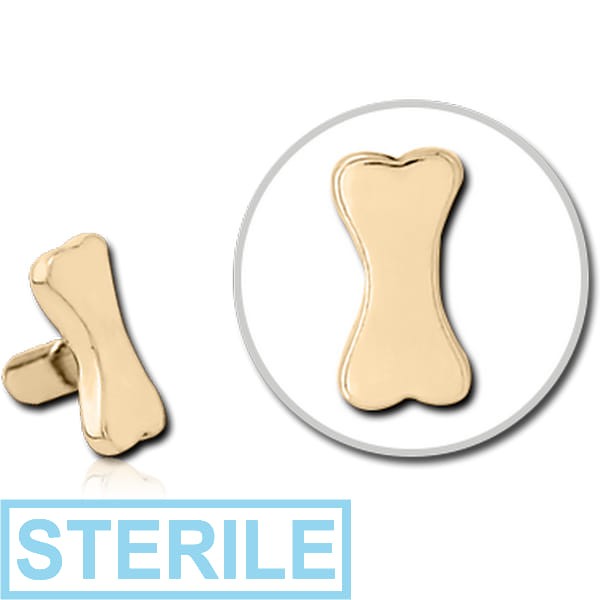 STERILE ZIRCON GOLD PVD COATED SURGICAL STEEL PUSH FIT ATTACHMENT FOR BIOFLEX INTERNAL LABRET - BONE