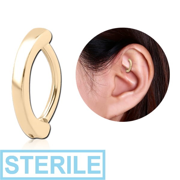 STERILE ZIRCON GOLD PVD COATED SURGICAL STEEL ROOK CLICKER - PLAIN SMOOTH