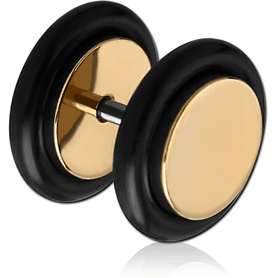 ZIRCON GOLD SURGICAL STEEL FAKE PLUG