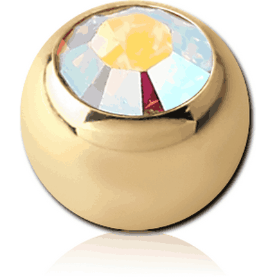 ZIRCON GOLD SURGICAL STEEL JEWELED MICRO BALL