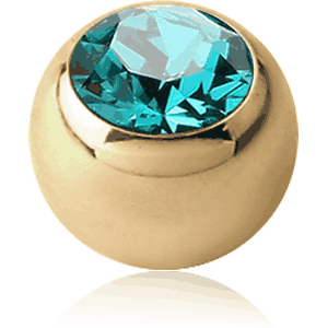 ZIRCON GOLD SURGICAL STEEL SWAROVSKI CRYSTAL JEWELLED MICRO BALL