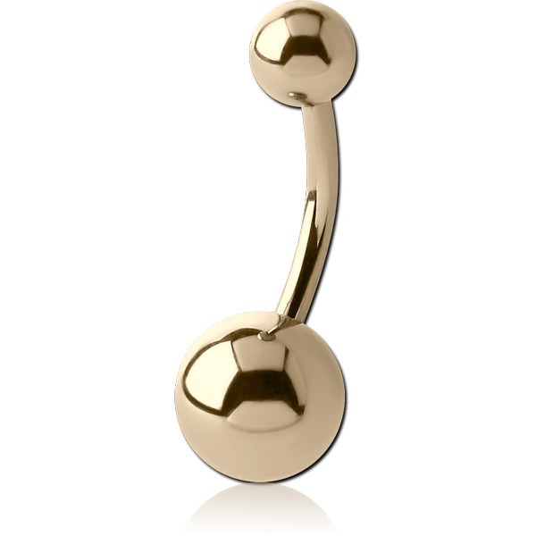 ZIRCON GOLD PVD COATED TITANIUM NAVEL BANANA