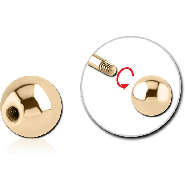 ZIRCON GOLD PVD COATED TITANIUM MICRO BALL